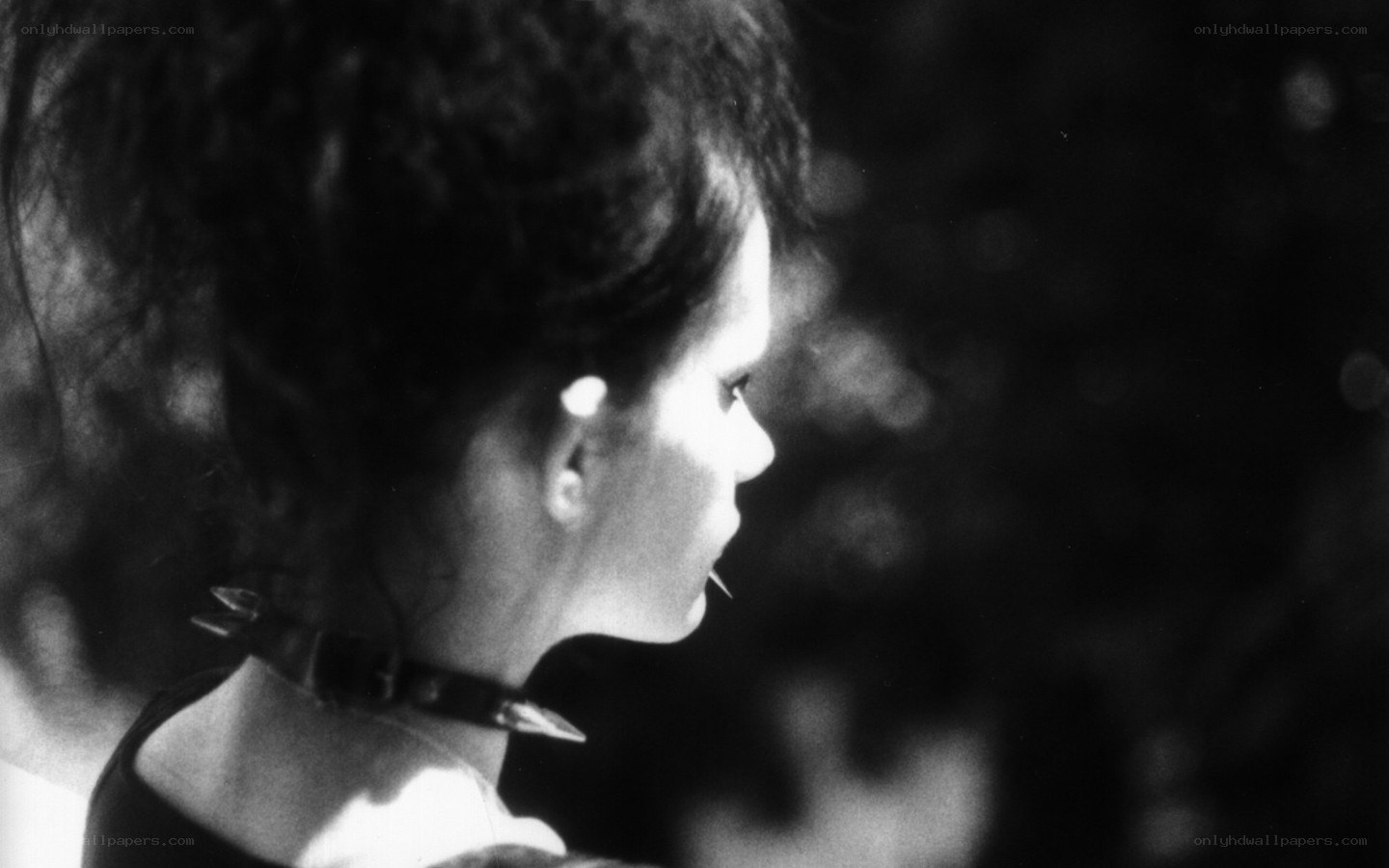 person in profile with collar