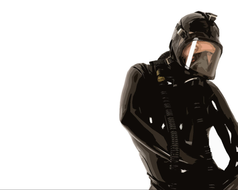 person in protective gear