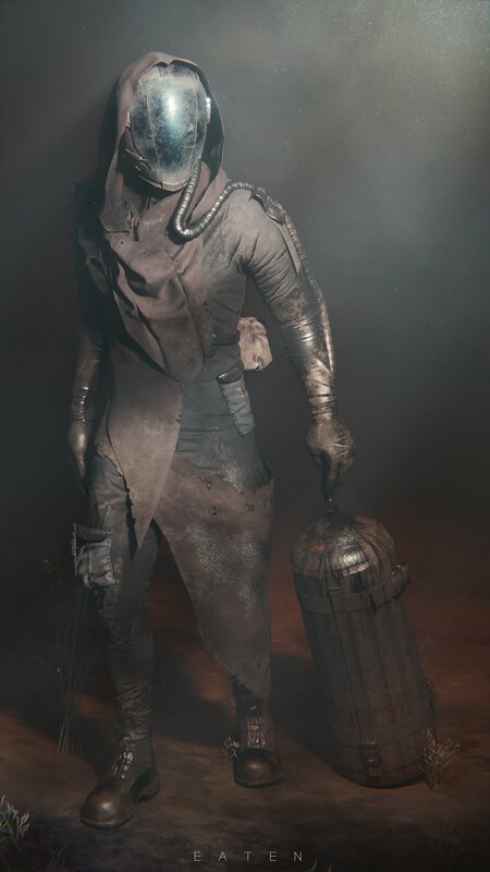 Person in Protective Suit — Gray