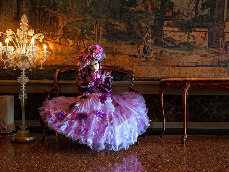 Person in Purple Costume — Dramatic
