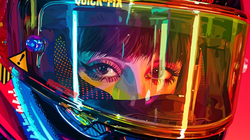 Person in Racing Helmet