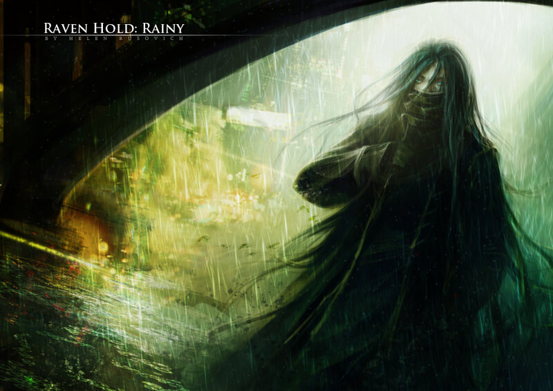 Person in Rain with Long Hair
