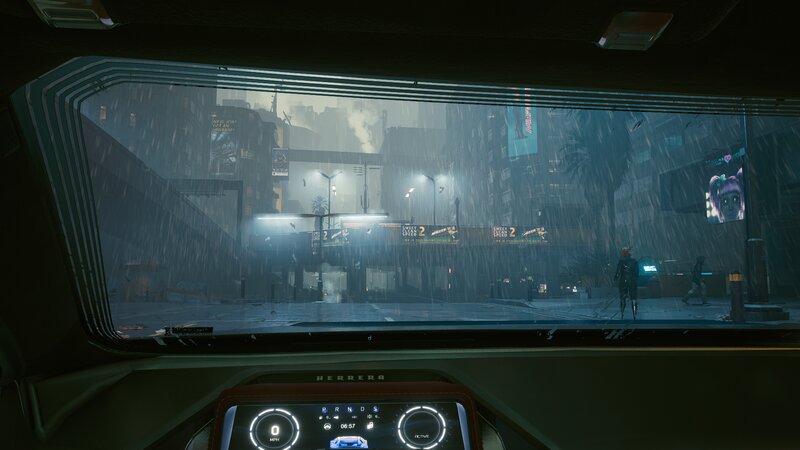 Person in Rainstorm — Gray, Dark, Rainy