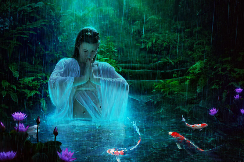 Person in Rainstorm