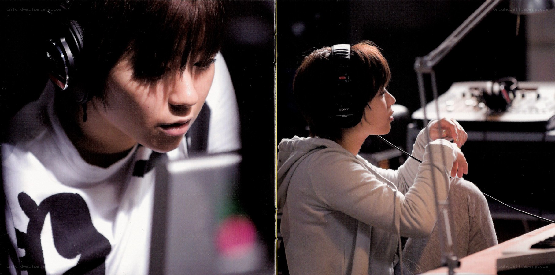 person in recording studio