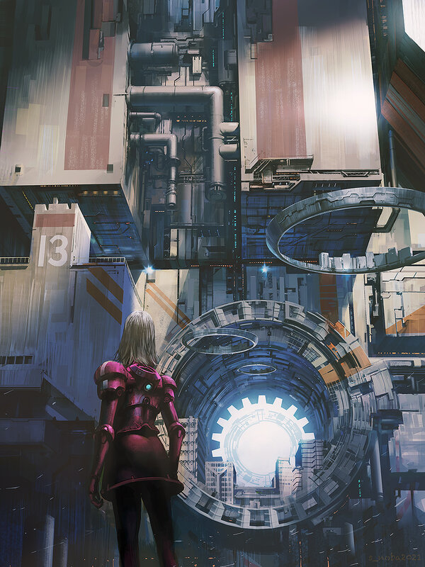Person in Red Armor — Purple