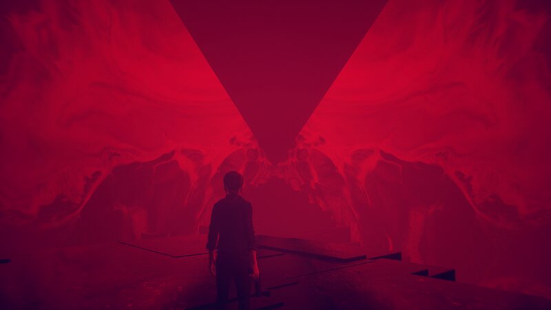 Person in Red Cave