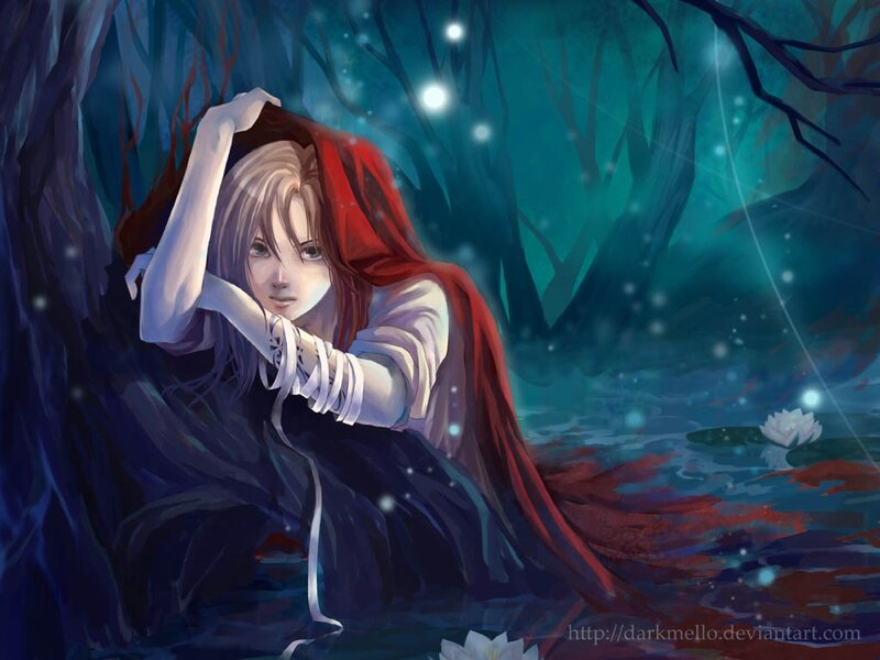 Person in Red Cloak — Blue, Mysterious