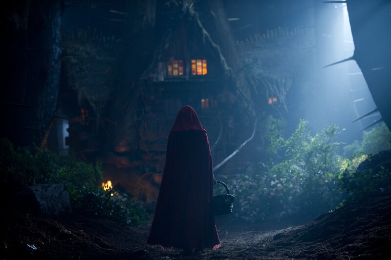 Person in Red Cloak — Dramatic, Night, Photograph, Basket