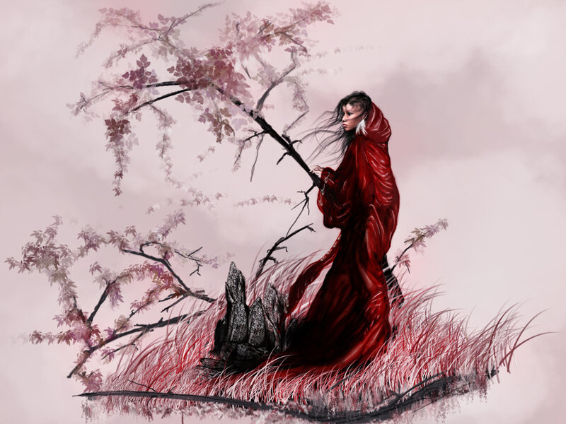 Person in Red Cloak — Dramatic