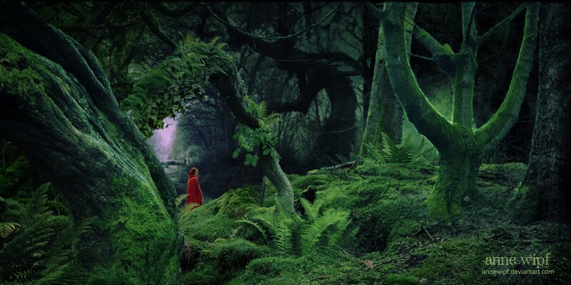 Person in Red Cloak — Green, Mysterious