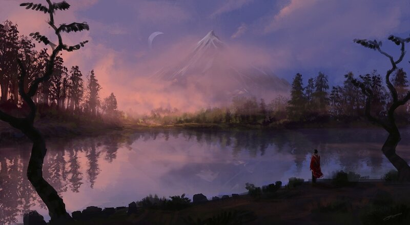 Person in Red Cloak — Purple