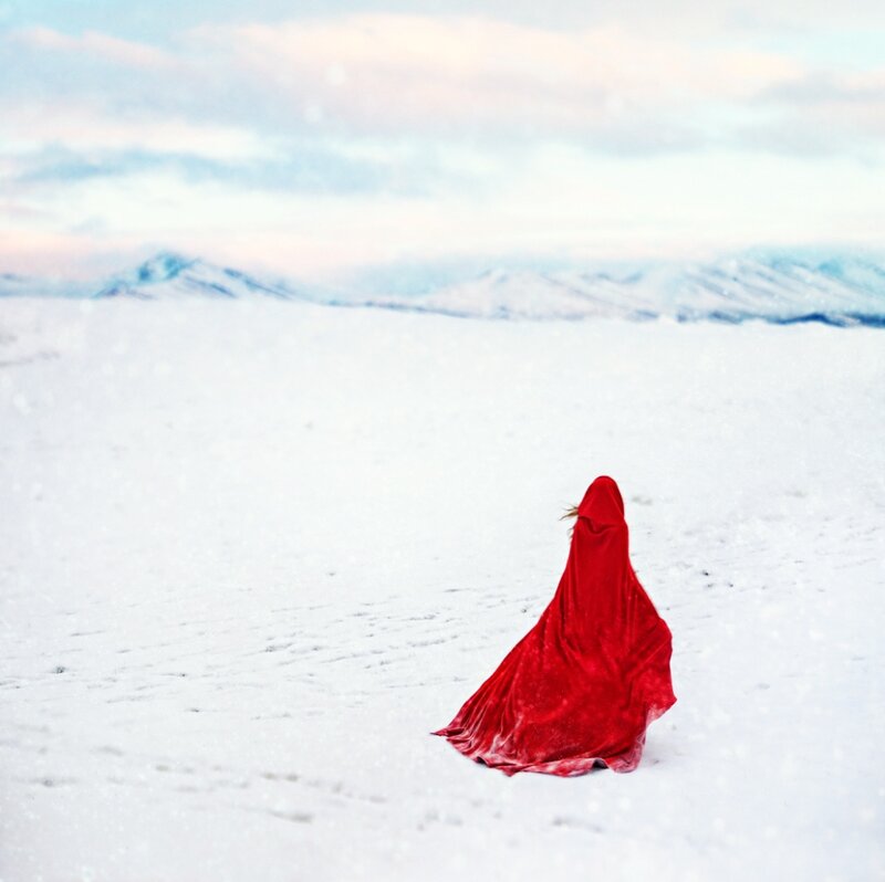 Person in Red Cloak — Serene, Winter