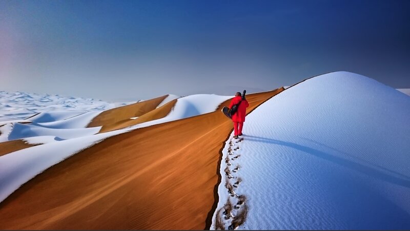 Person in Red Coat — Blue, Dramatic