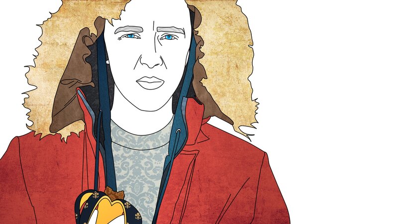 person in red coat illustration