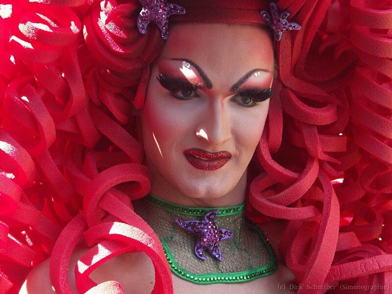 Person in Red Costume — Dramatic