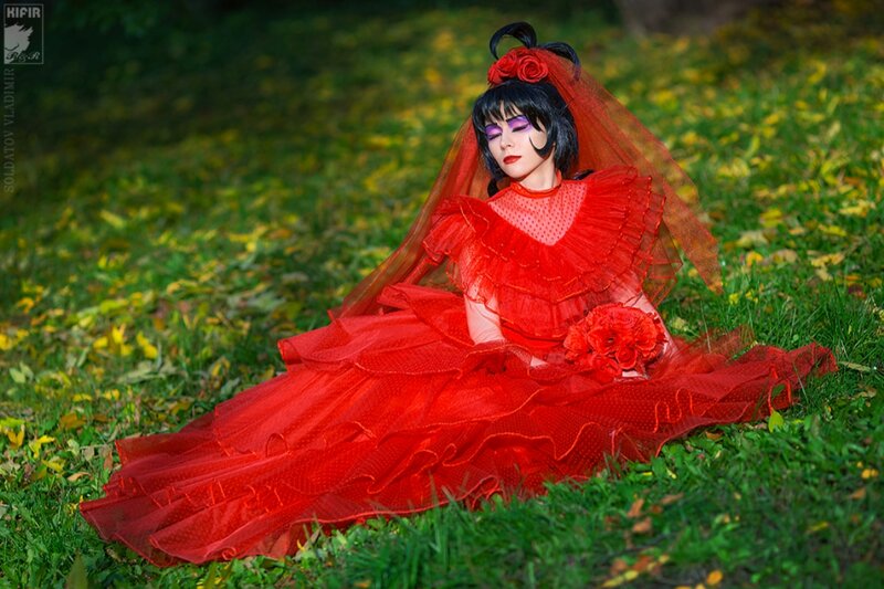 Person in Red Dress — Dramatic, Autumn