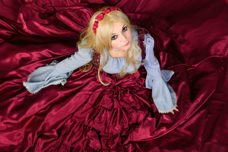 Person in Red Dress — Dramatic, Photograph