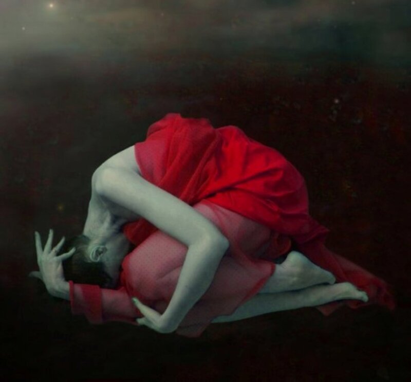 Person in Red Dress — Dramatic