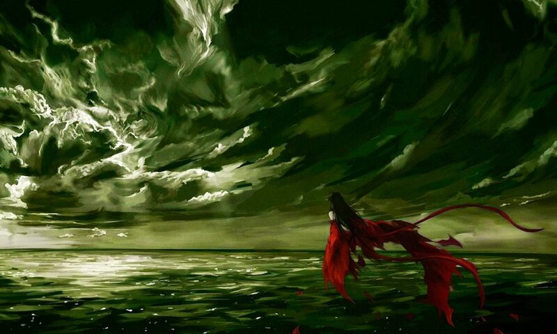 Person in Red Dress — Green