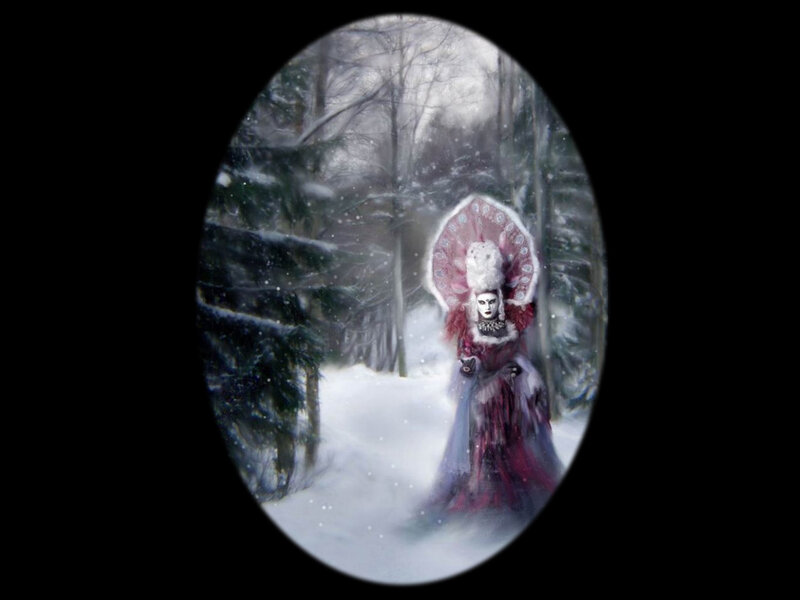 Person in Red Dress — White