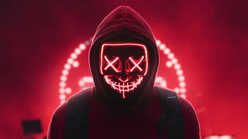 Person in Red Hoodie — Dramatic, Photograph
