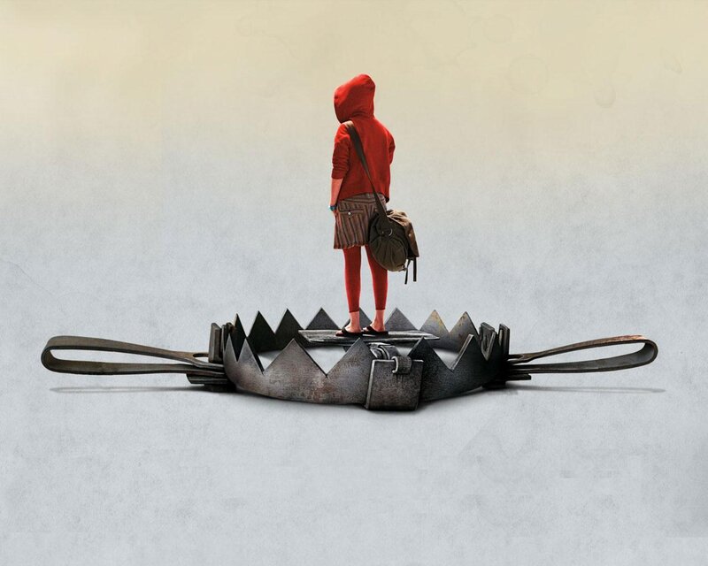 Person in Red Hoodie — Dramatic