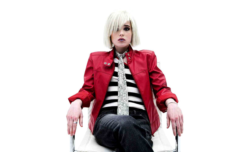 person in red jacket