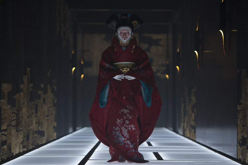 Person in Red Kimono — Dramatic