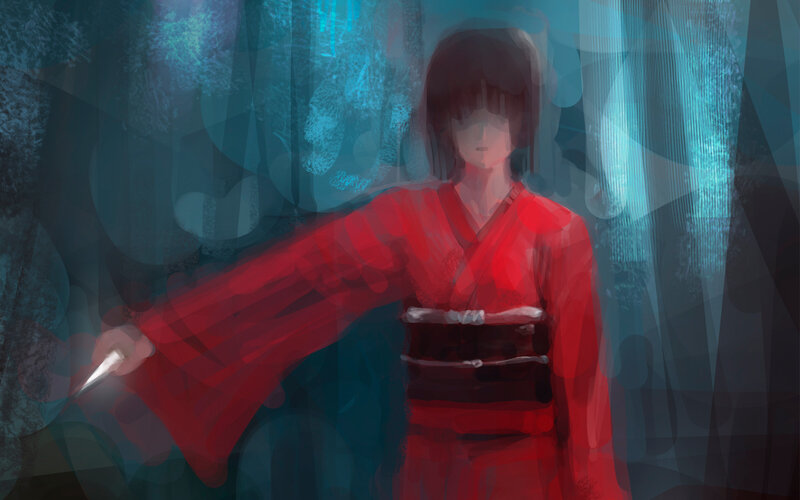 Person in Red Kimono