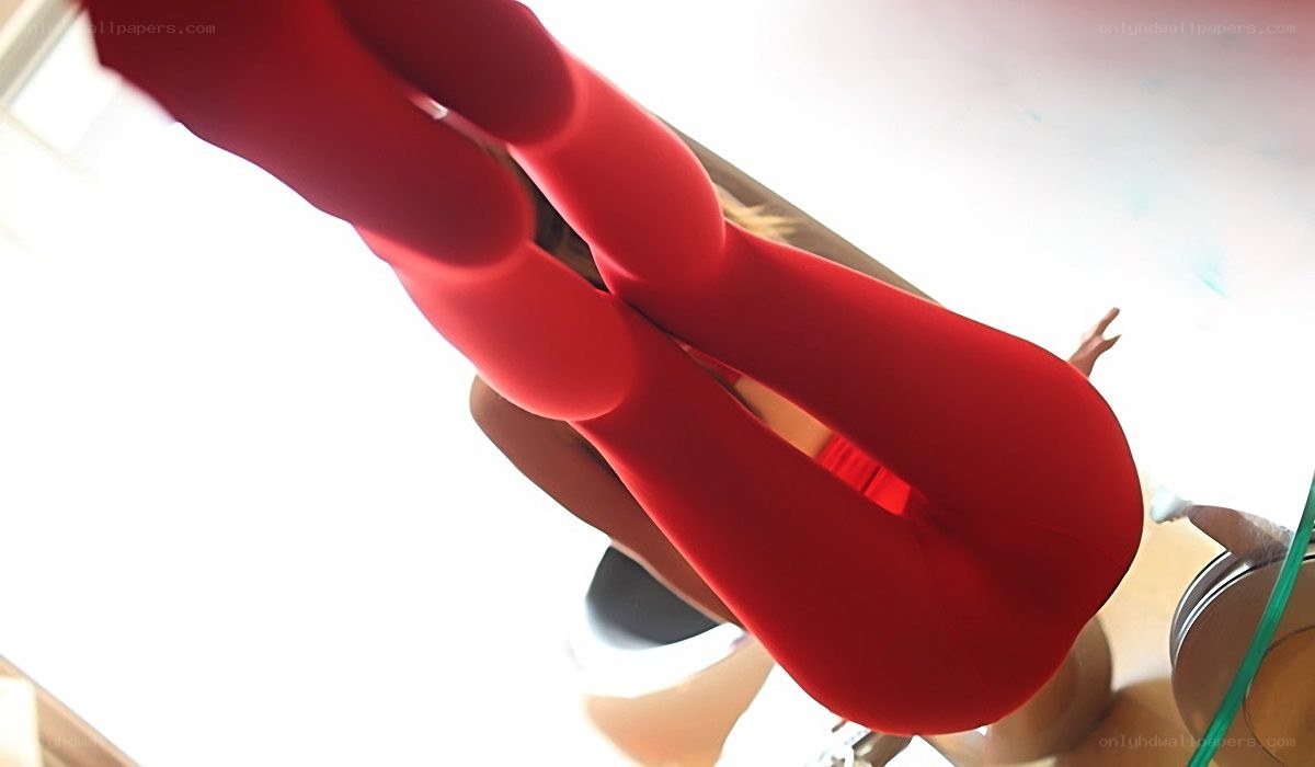 person in red leggings