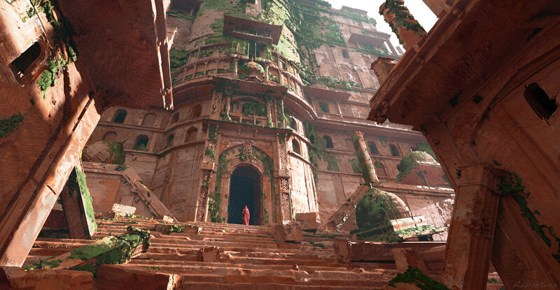 Person in Red Robe — Brown