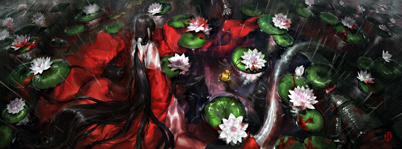 Person in Red Robe — Dramatic, Night, Digital Art