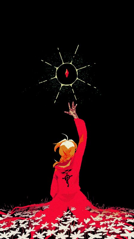 Person in Red Robe — Dramatic, Night, Manga