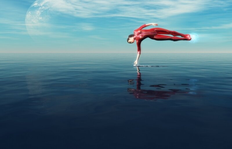 Person in Red Suit — Blue