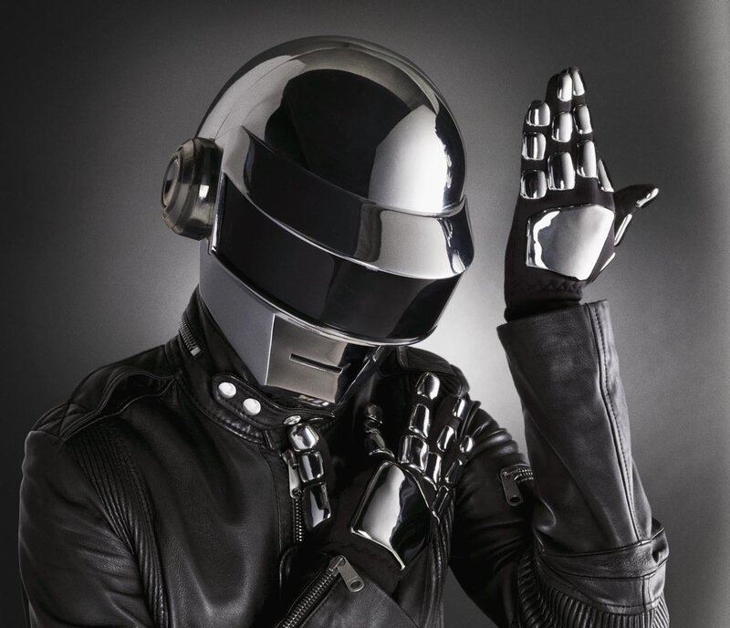 Person in Robot Helmet — Black, Dramatic