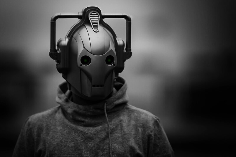 Person in Robot Mask — Black