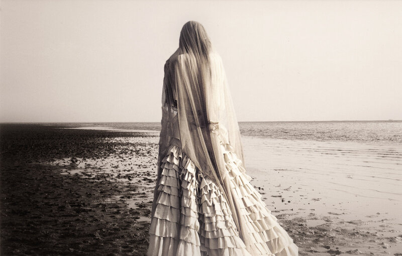 Person in Ruffled Dress — Black