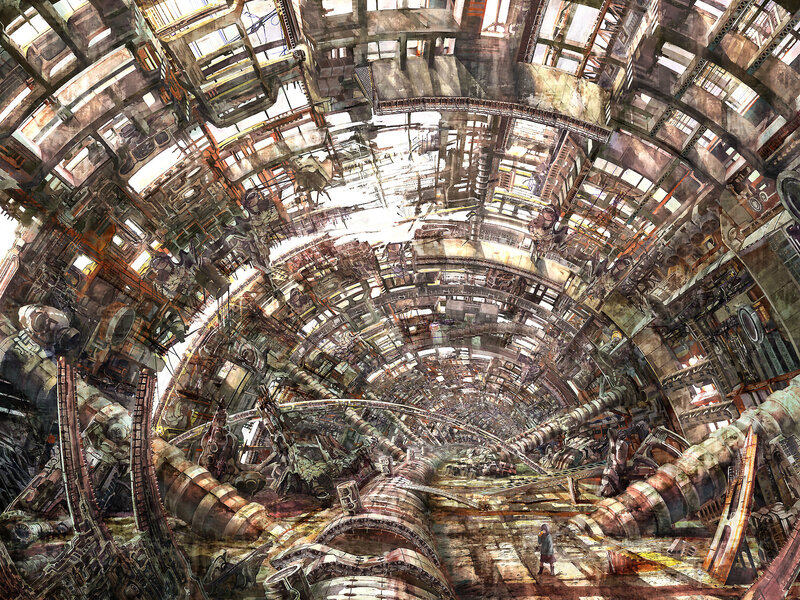 Person in Ruined Facility — Brown