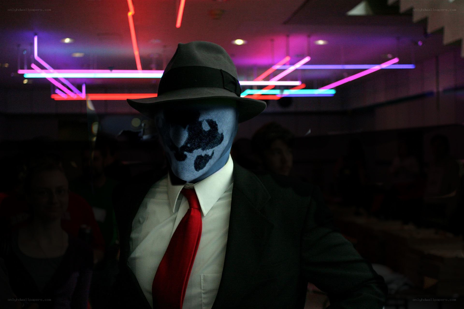 person in skull mask at event