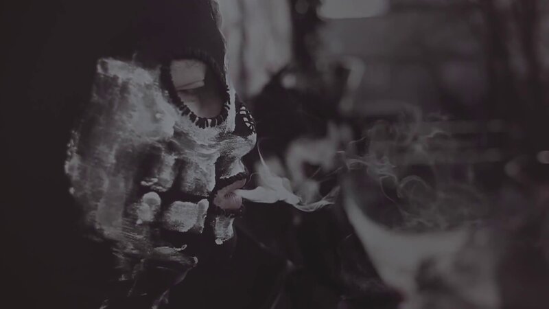 Person in Skull Mask — Black, Dark, Photograph