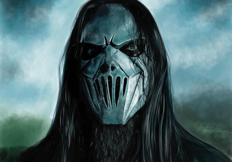 Person in Skull Mask — Blue, Dramatic