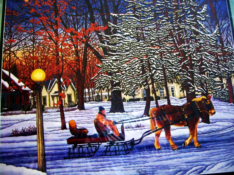 Person in Sleigh with Horse