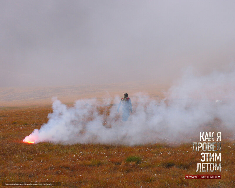 Person in smoky field