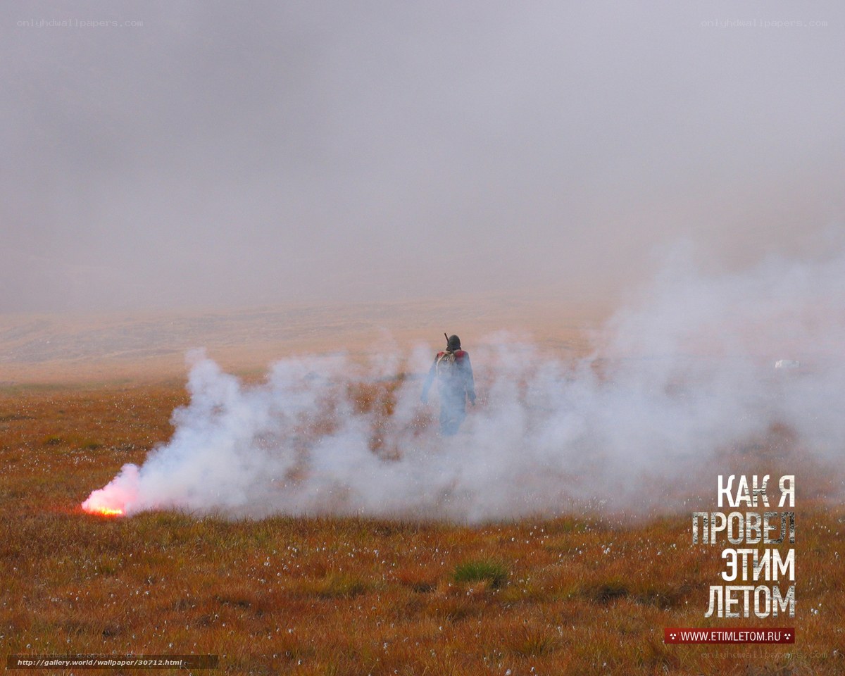 Person in smoky field