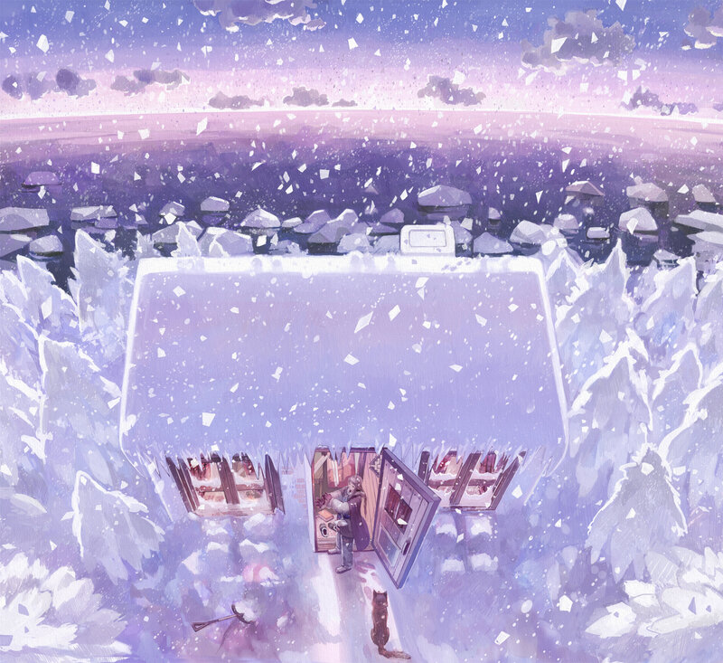 Person in Snowstorm — Purple