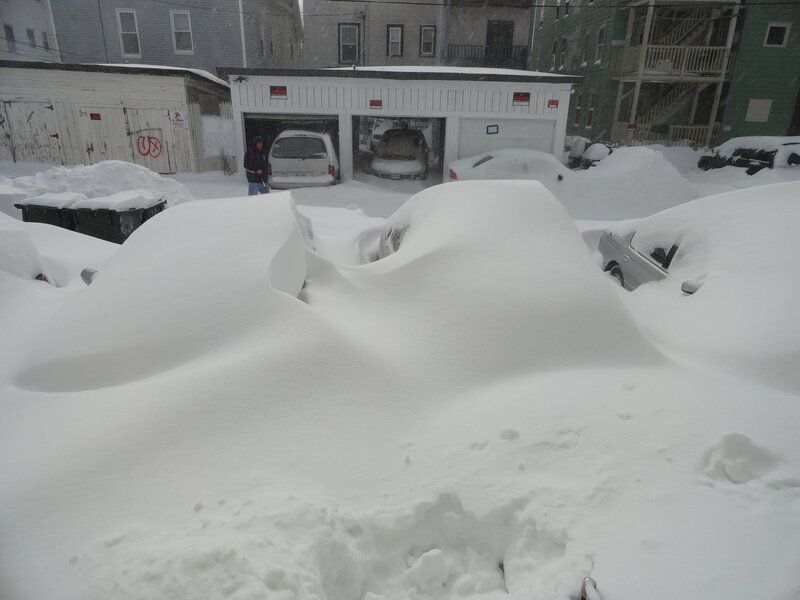 Person in Snowstorm — White