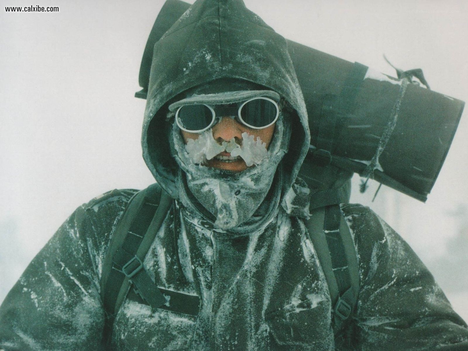 person in snowy conditions