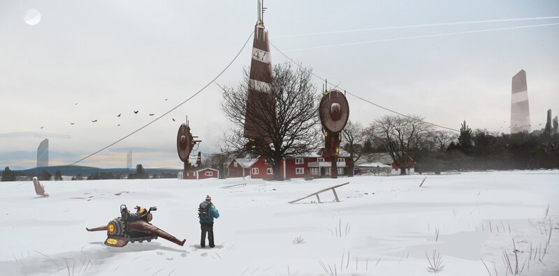 Person in Snowy Field — White