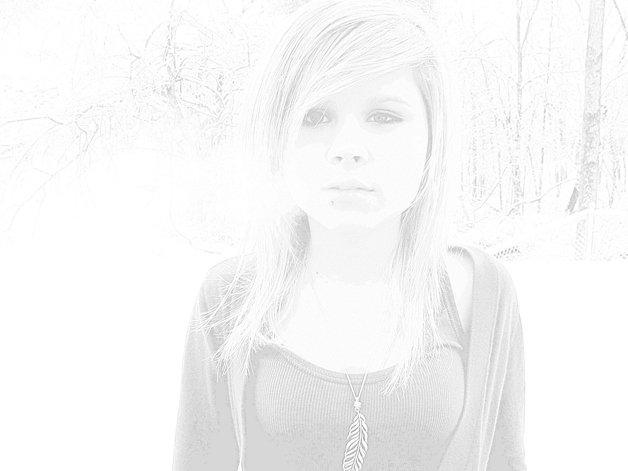 person in snowy forest